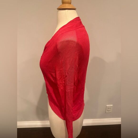 Elie Tahari Capri American Rose Silk Knit Cropped Cardigan size medium - Picture 2 of 5